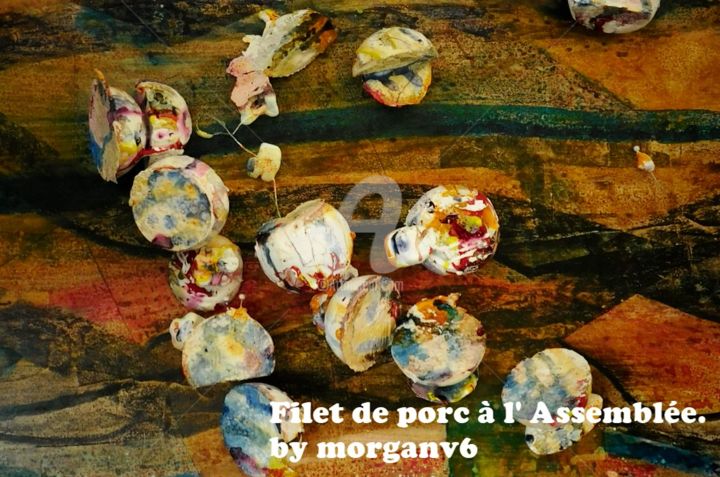 Painting titled "Filet de porc à l'…" by Morganv6, Original Artwork, Gouache