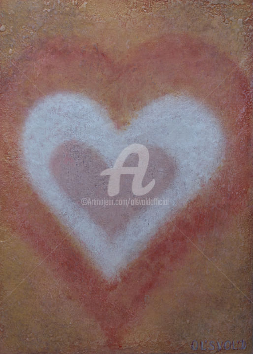 Painting titled "Merging of two hear…" by Ol'Svol'D, Original Artwork, Oil