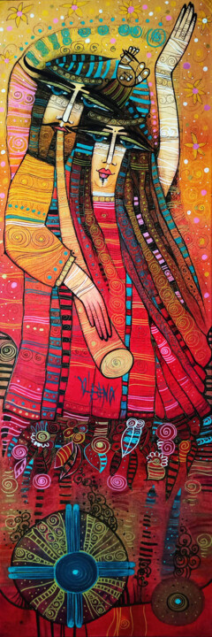Peinture intitulée "La fiesta" par Albena Vatcheva, Œuvre d'art originale, Huile Monté sur Châssis en bois