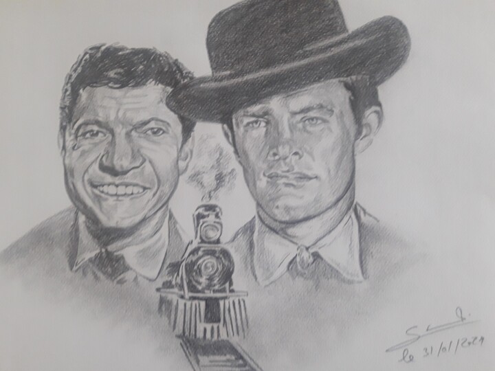 Portrait de James West et Artemus Gordon dans la série tv Le 图画, 11.7x16.5 in