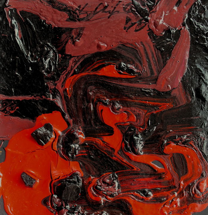 Peinture intitulée "Sapere 9, 19x19" par Nathalia Chipilova, Œuvre d'art originale, Acrylique