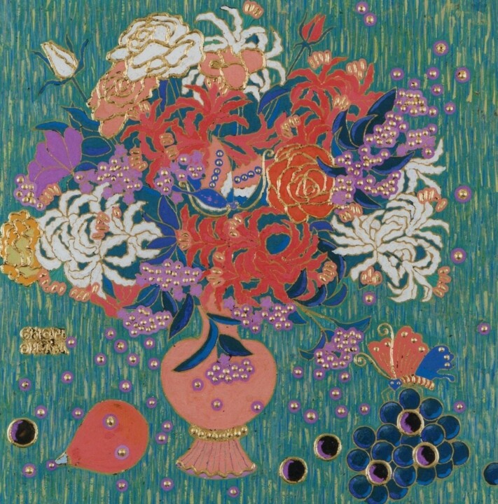 PASSIONATE FLOWERS 绘画, 19.7x19.7 in
