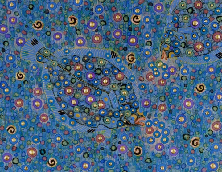 TIME FOR TWO 绘画, 14.9x17.9 in