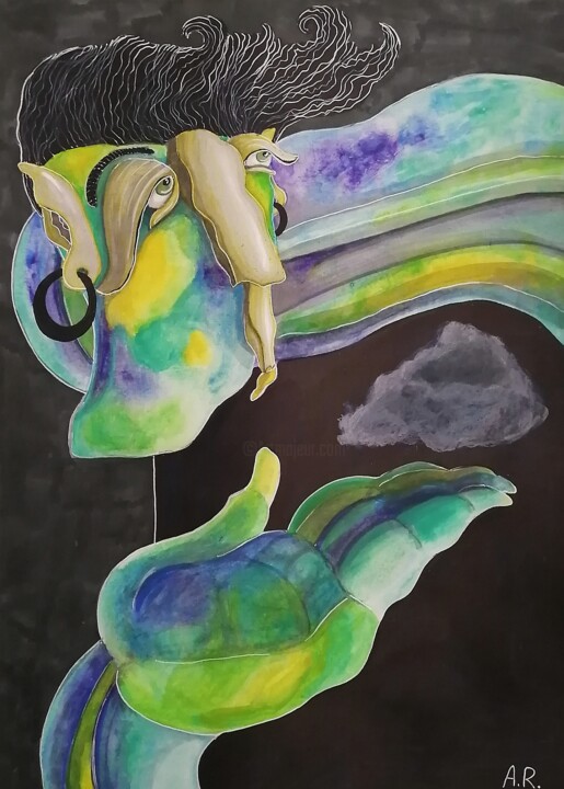 A synoptic 绘画, 16.5x11.7 in