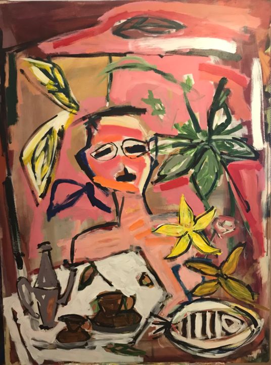 Les vacances me manquent 绘画, 48x36.2 in