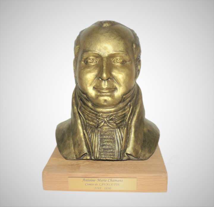 Sculptuur getiteld "Portrait Comte de L…" door Atelier Mélyne Sculpture, Origineel Kunstwerk, Terra cotta