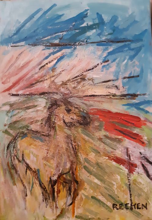 cheval au galop 绘画, 21.7x15 in
