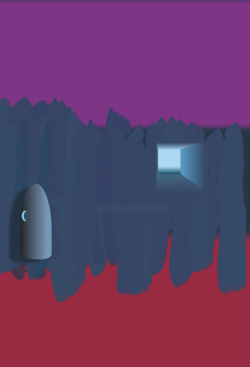 Trou et cône bizarre - Curious hole and cône 数字艺术, 35.4x23.6 in