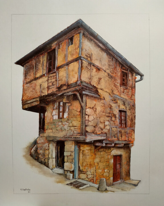 La Casa de Aveyron-Francia 绘画, 19.7x15.8 in