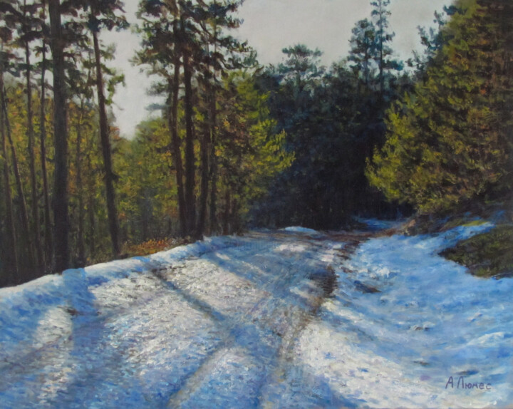 Painting titled "Можно ехать" by Andrei Abramov (Andrei Liumes), Original Artwork, Oil