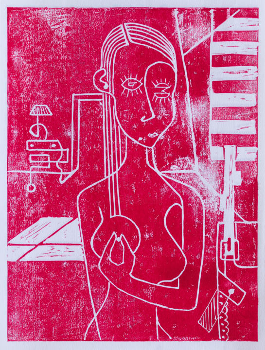 Valentine rouge 印花与版画, 12.6x9.5 in