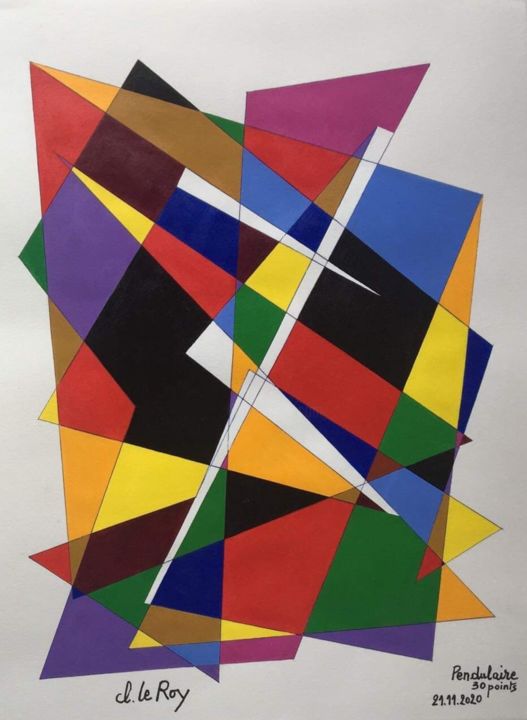 Peinture intitulée "A22 - STRUCTURE PEN…" par Claude Le Roy, Œuvre d'art originale, Acrylique Monté sur Plexiglas