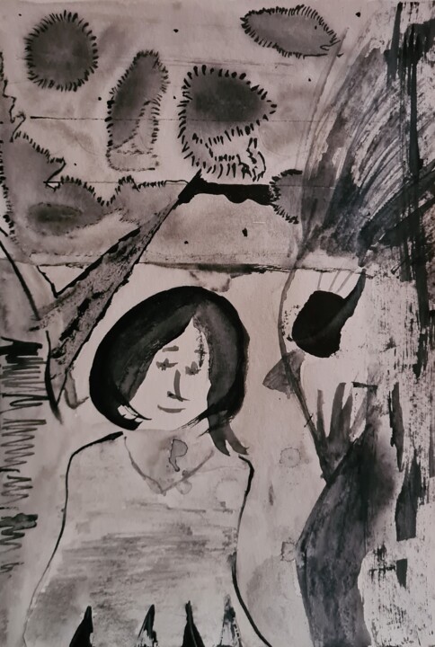 Sur la route 图画, 8.3x5.8 in