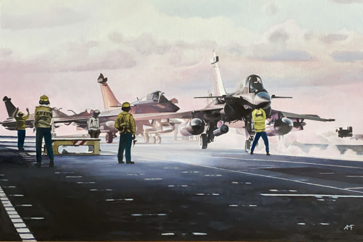 Peinture intitulée "Chiens jaunes" par Arnaud Feuga, Œuvre d'art originale, Huile Monté sur Châssis en bois