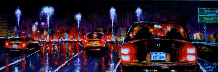Painting titled ""Feux de nuit"" by Jean-Pierre Parée, Original Artwork, Acrylic