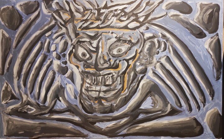 Painting titled "En attente de la ba…" by Mio, Original Artwork, Acrylic