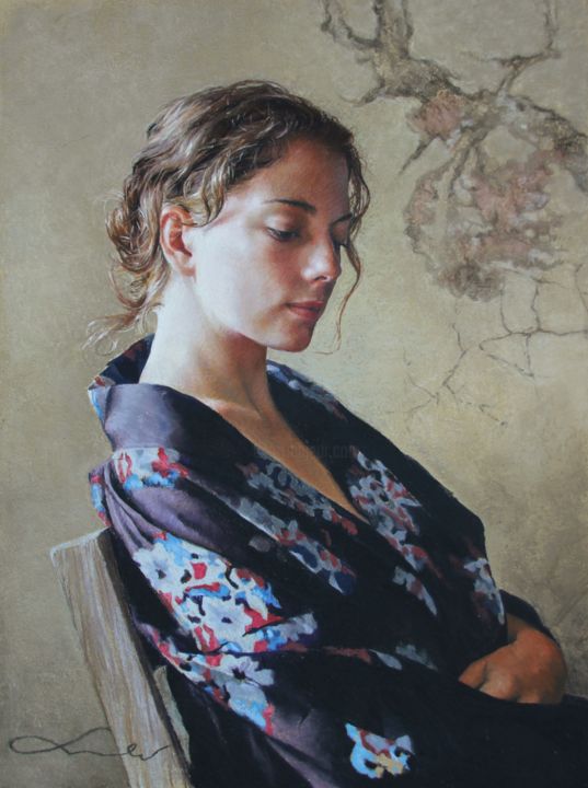 Drawing titled ""Fleurs du Japon"…" by Nathalie Picoulet, Original Artwork, Pastel