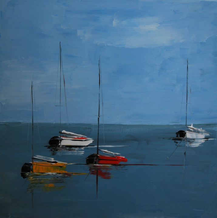 Voiliers contemporains n°2106 绘画, 11.4x11.4 in