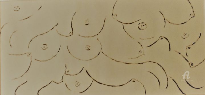 Par tous les seins 绘画, 19.7x39.4 in