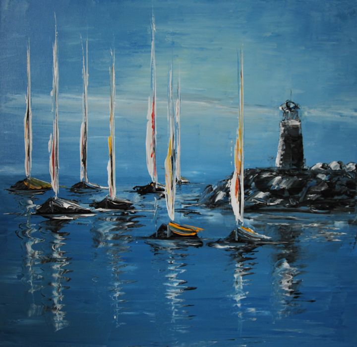 Vieilles voiles, sortie du port n° 2107 绘画, 19.7x19.7 in