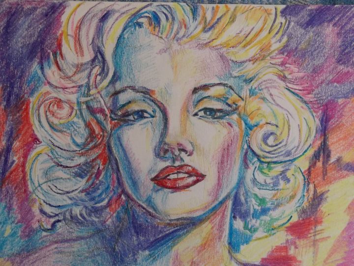 Tekening getiteld "Marilyn" door Lusy Akopova, Origineel Kunstwerk, Potlood