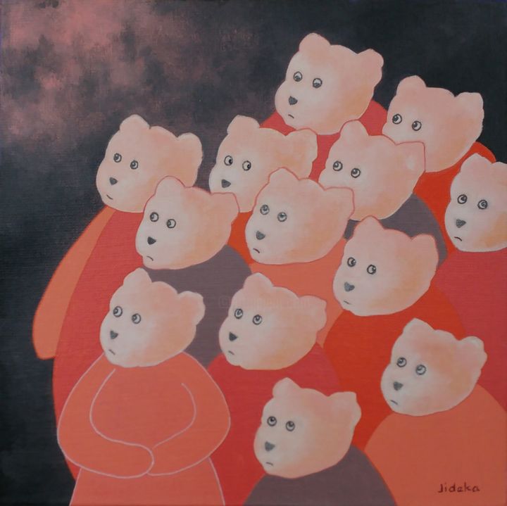 Peinture intitulée "Et après ?" par Jocelyne Deschamps-Kus, Œuvre d'art originale, Acrylique Monté sur Châssis en bois