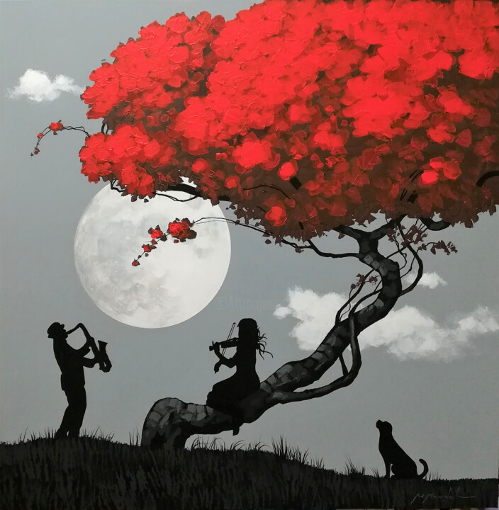 Armonia al chiar di Luna Painting, 27.6x27.6 in