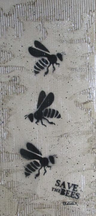 Save the Bees cartone serie N.1 绘画, 31.5x23.6 in