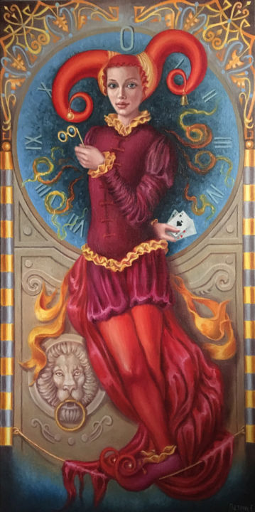 Карта таро №0. Дурак. 绘画, 47.2x23.6 in