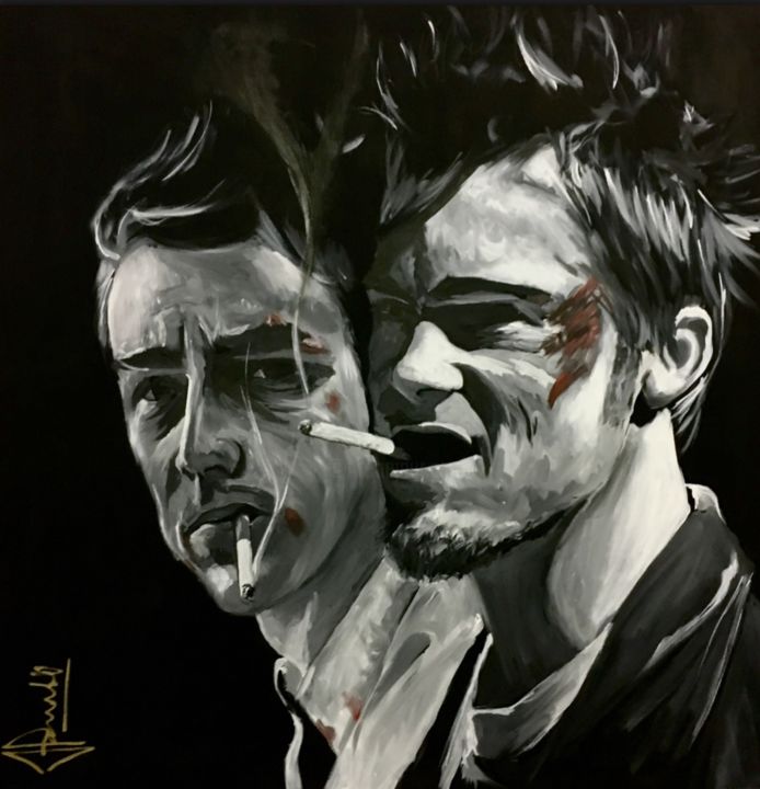 Fight Club 绘画, 31.5x31.5 in