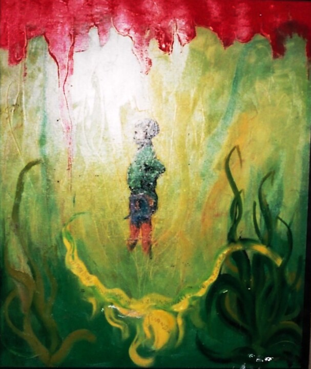 Gnomo nel bosco 绘画, 19.7x15.8 in