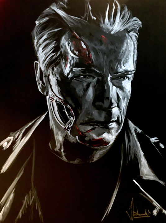 Ζωγραφική με τίτλο "Terminator" από Jan Poncelet, Αυθεντικά έργα τέχνης, Ακρυλικό
