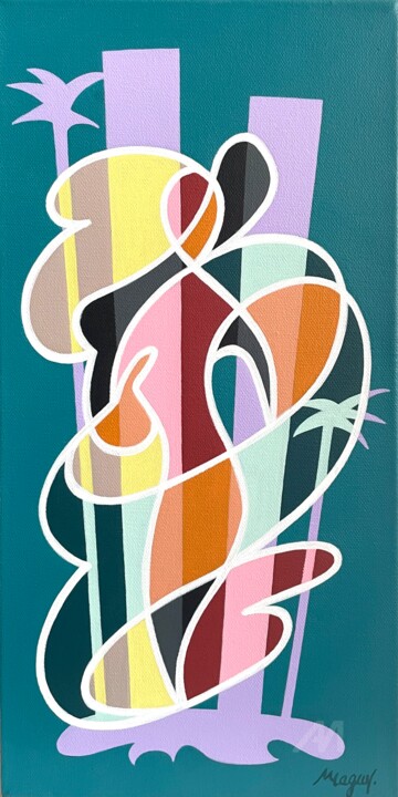 Caribbean III 绘画, 15.8x7.9 in