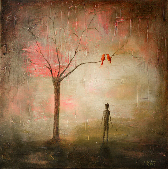 "Lueurs d'Espoir" 绘画, 31.5x31.5 in