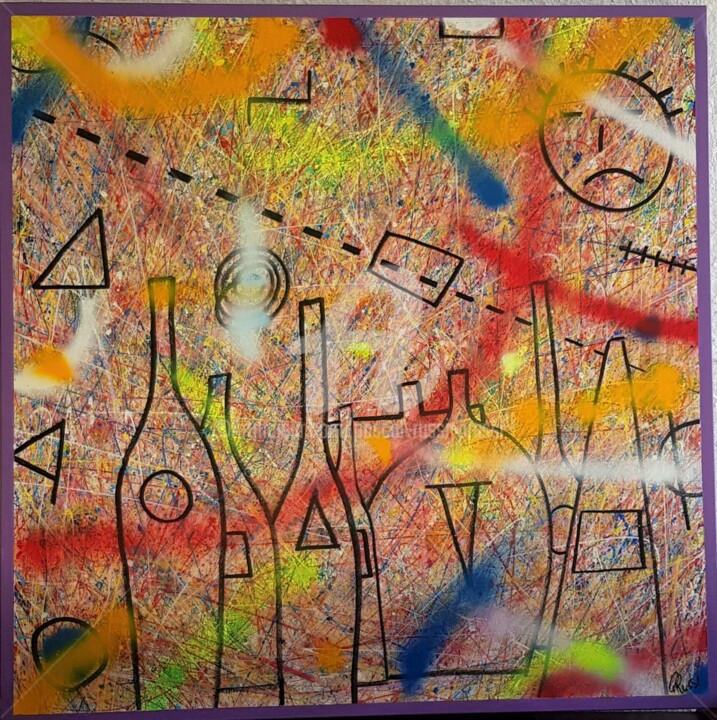 4-Confinement 2021 les dérives .jpg 绘画, 39.4x39.4 in