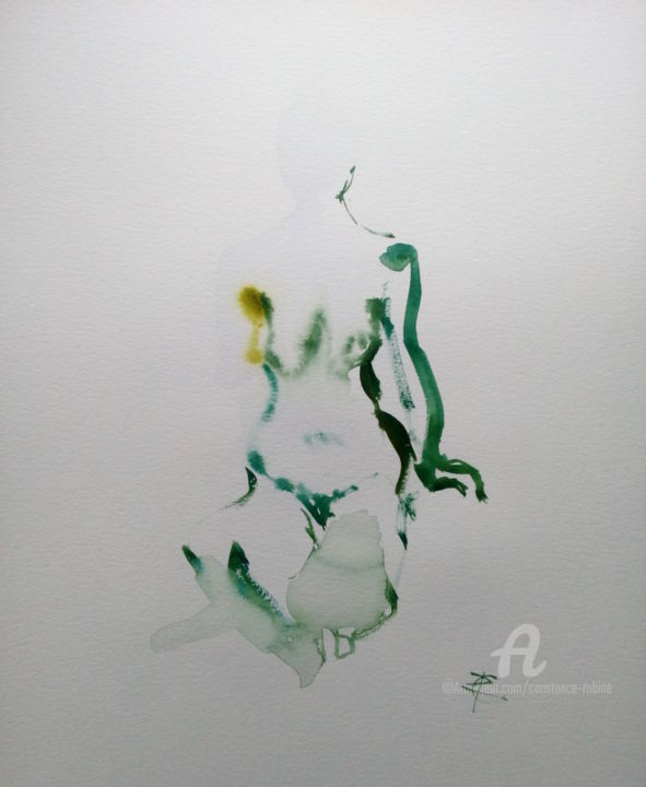 Peinture intitulée "Femme III" par Constance Robine, Œuvre d'art originale, Aquarelle