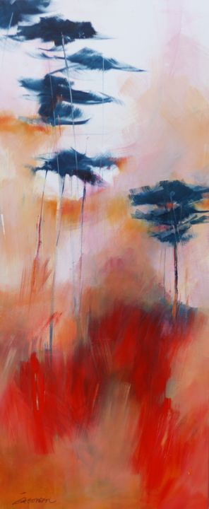 Peinture intitulée "A l'abri des regard…" par Eva Gohier, Œuvre d'art originale, Acrylique