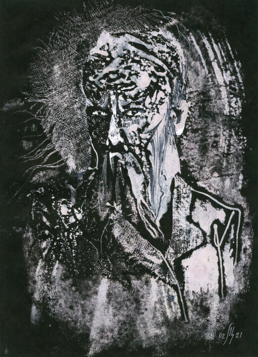 My Dostoevsky - limited edition collagraphy portrait 6/10 印花与版画, 11x8.7 in