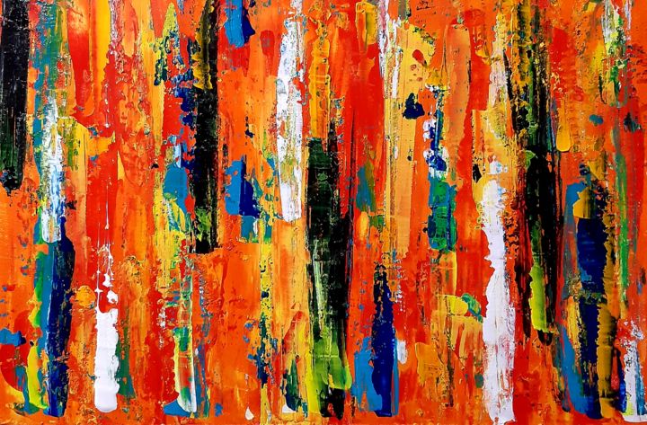 Peinture intitulée "Farandole" par Angelique Mouton, Œuvre d'art originale, Acrylique