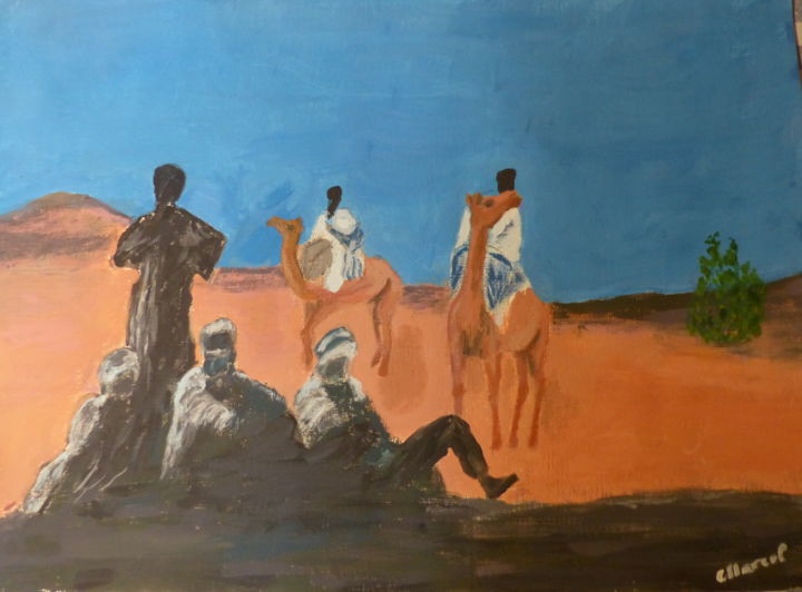 Targui de l'Aïr - Niger 绘画, 12.2x17.3 in