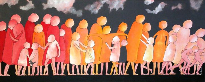 L'Exode - Exodus 绘画, 15.8x39.4 in