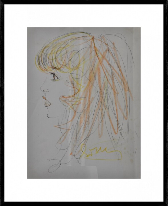 Drawing titled "Meraviglia" by Tonino Gottarelli, Original Artwork, Conté