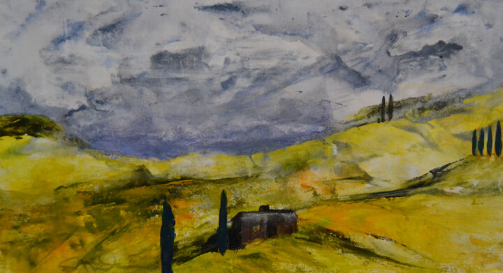 Spring with these colours - Original Painting 绘画, 10.6x19.3 in