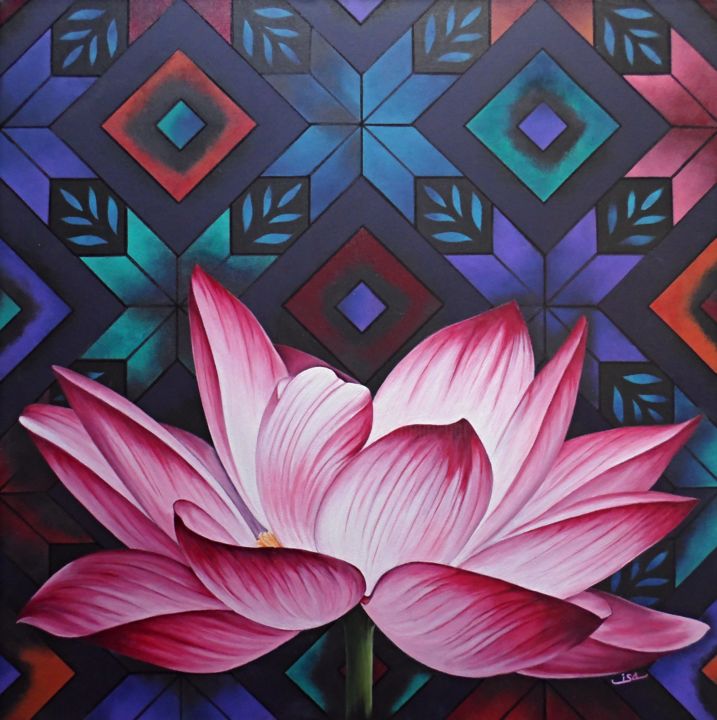 제목이 "Eclosion"인 미술작품 Isabelle Blanchon로, 원작, 아크릴 나무 들것 프레임에 장착됨