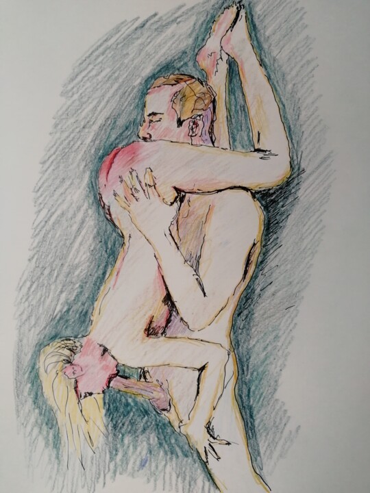 kiss 绘画, 15.8x11.8 in