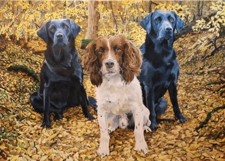 Jazz,Olly and Phoebe 绘画, 19.5x24.5 in