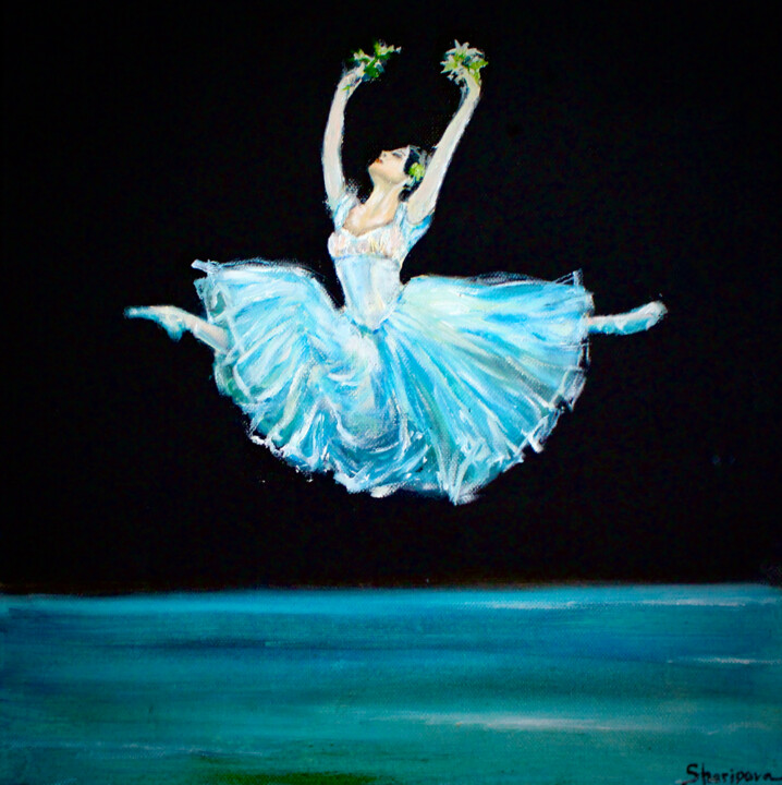 Ballet Giselle 绘画, 13.8x13.8 in