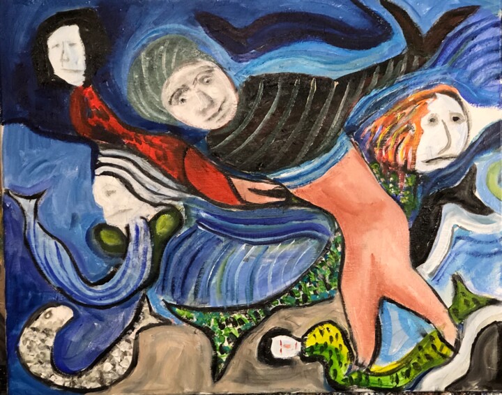 Mermaids 绘画, 16x20 in