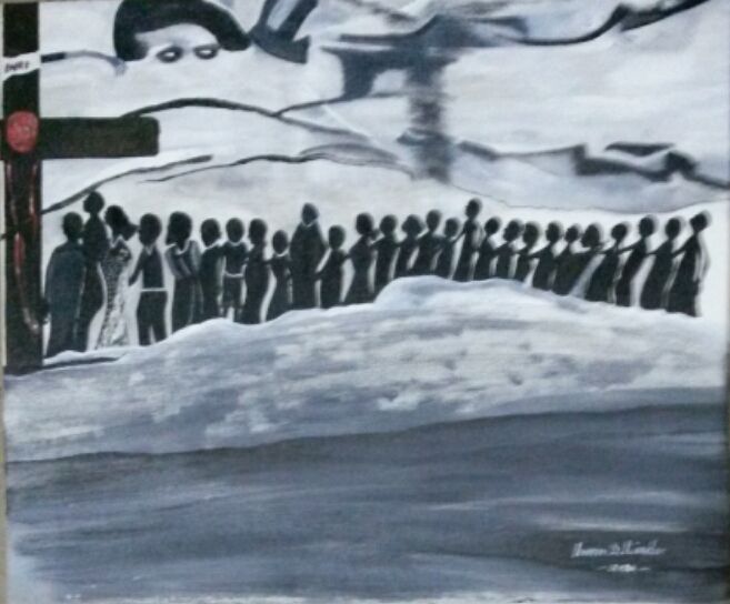 Calvaire 绘画, 7.9x9.5 in