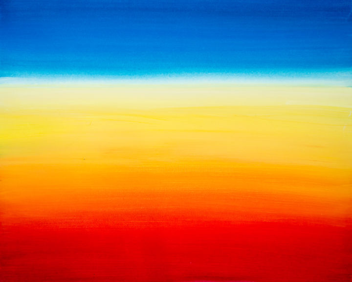Malerei mit dem Titel "Licht am Horizont *…" von Jutta Blühberger, Original-Kunstwerk, Gouache